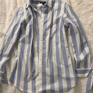 Women’s Banana Republic Blue and White Striped Casual Shirt